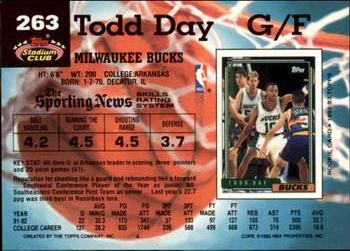 1992-93 Stadium Club - Members Only #263 Todd Day Back