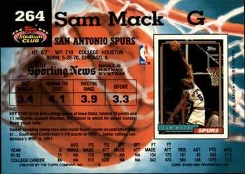 1992-93 Stadium Club - Members Only #264 Sam Mack Back