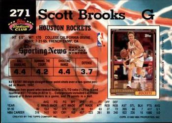 1992-93 Stadium Club - Members Only #271 Scott Brooks Back