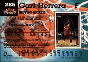 1992-93 Stadium Club - Members Only #285 Carl Herrera Back