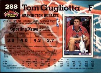 1992-93 Stadium Club - Members Only #288 Tom Gugliotta Back