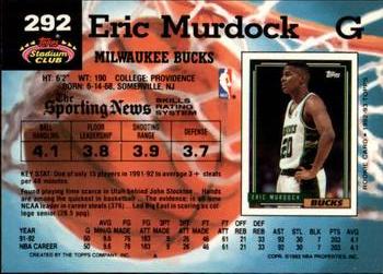 1992-93 Stadium Club - Members Only #292 Eric Murdock Back