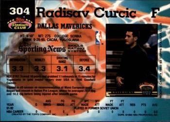 1992-93 Stadium Club - Members Only #304 Radisav Curcic Back
