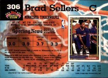 1992-93 Stadium Club - Members Only #306 Brad Sellers Back