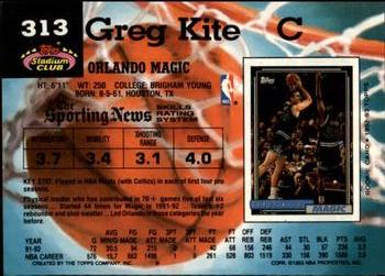 1992-93 Stadium Club - Members Only #313 Greg Kite Back