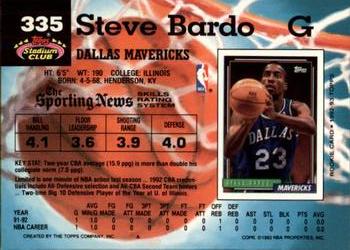 1992-93 Stadium Club - Members Only #335 Steve Bardo Back