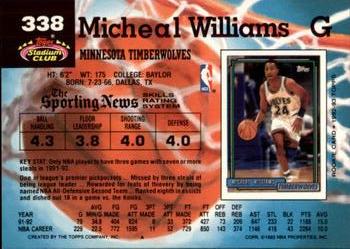 1992-93 Stadium Club - Members Only #338 Micheal Williams Back