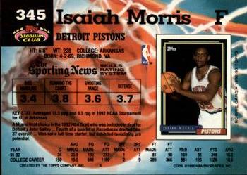 1992-93 Stadium Club - Members Only #345 Isaiah Morris Back