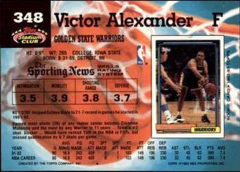 1992-93 Stadium Club - Members Only #348 Victor Alexander Back