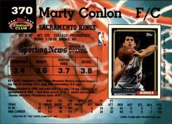 1992-93 Stadium Club - Members Only #370 Marty Conlon Back