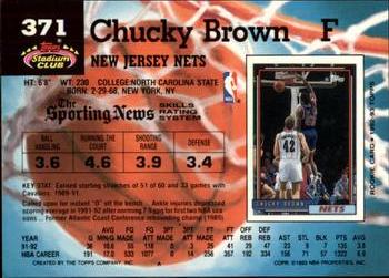 1992-93 Stadium Club - Members Only #371 Chucky Brown Back