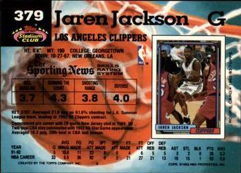 1992-93 Stadium Club - Members Only #379 Jaren Jackson Back