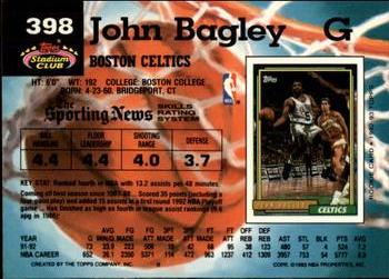 1992-93 Stadium Club - Members Only #398 John Bagley Back