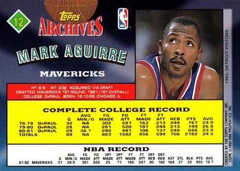 1992-93 Topps Archives - Gold #12 Mark Aguirre Back