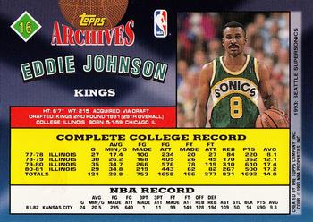 1992-93 Topps Archives - Gold #16 Eddie Johnson Back