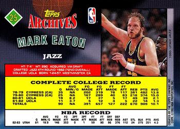 1992-93 Topps Archives - Gold #25 Mark Eaton Back