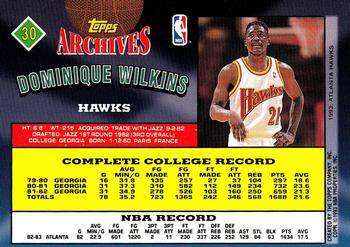 1992-93 Topps Archives - Gold #30 Dominique Wilkins Back