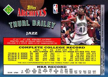 1992-93 Topps Archives - Gold #32 Thurl Bailey Back