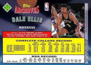 1992-93 Topps Archives - Gold #34 Dale Ellis Back