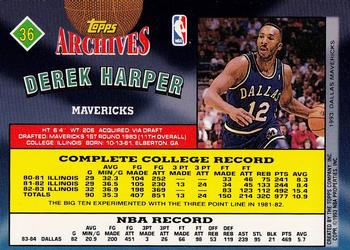 1992-93 Topps Archives - Gold #36 Derek Harper Back