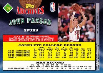 1992-93 Topps Archives - Gold #39 John Paxson Back