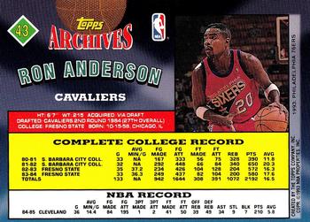 1992-93 Topps Archives - Gold #43 Ron Anderson Back