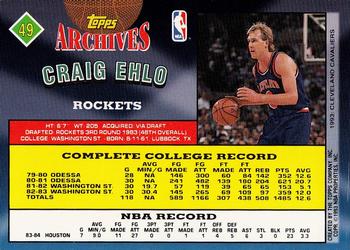 1992-93 Topps Archives - Gold #49 Craig Ehlo Back