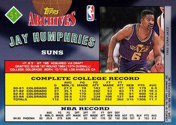 1992-93 Topps Archives - Gold #51 Jay Humphries Back