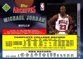 1992-93 Topps Archives - Gold #52 Michael Jordan Back
