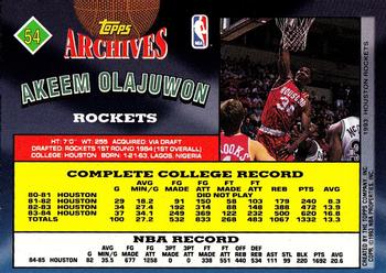 1992-93 Topps Archives - Gold #54 Akeem Olajuwon Back