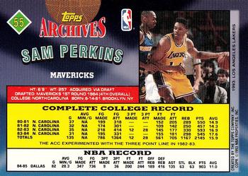 1992-93 Topps Archives - Gold #55 Sam Perkins Back