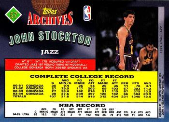 1992-93 Topps Archives - Gold #57 John Stockton Back