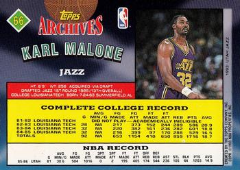 1992-93 Topps Archives - Gold #66 Karl Malone Back