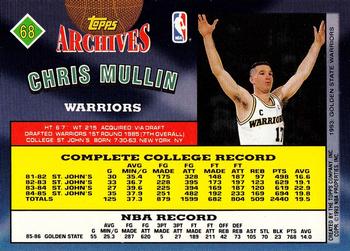 1992-93 Topps Archives - Gold #68 Chris Mullin Back