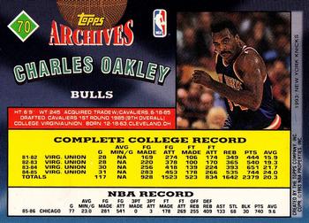1992-93 Topps Archives - Gold #70 Charles Oakley Back