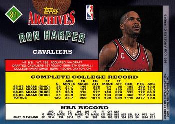 1992-93 Topps Archives - Gold #81 Ron Harper Back