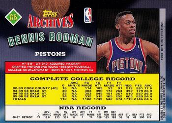 1992-93 Topps Archives - Gold #86 Dennis Rodman Back