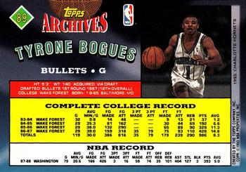 1992-93 Topps Archives - Gold #89 Tyrone Bogues Back