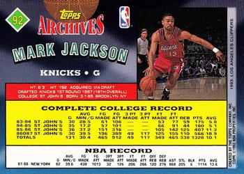 1992-93 Topps Archives - Gold #92 Mark Jackson Back