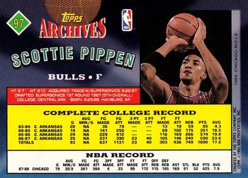 1992-93 Topps Archives - Gold #97 Scottie Pippen Back