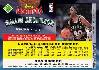 1992-93 Topps Archives - Gold #101 Willie Anderson Back