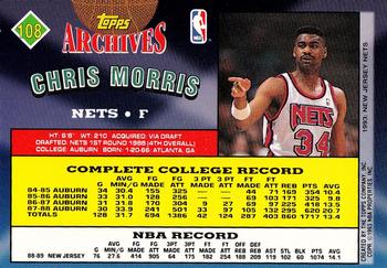 1992-93 Topps Archives - Gold #108 Chris Morris Back
