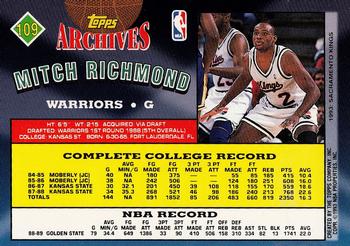 1992-93 Topps Archives - Gold #109 Mitch Richmond Back