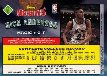 1992-93 Topps Archives - Gold #115 Nick Anderson Back