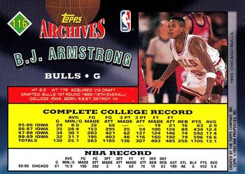 1992-93 Topps Archives - Gold #116 B.J. Armstrong Back
