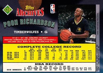 1992-93 Topps Archives - Gold #128 Pooh Richardson Back
