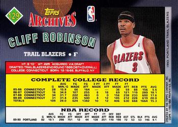 1992-93 Topps Archives - Gold #129 Cliff Robinson Back