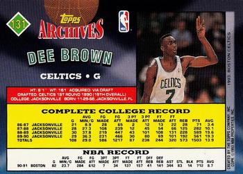 1992-93 Topps Archives - Gold #131 Dee Brown Back