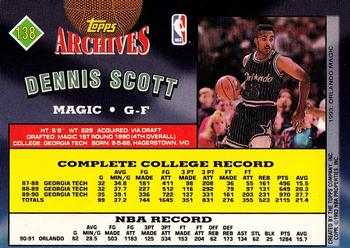 1992-93 Topps Archives - Gold #138 Dennis Scott Back