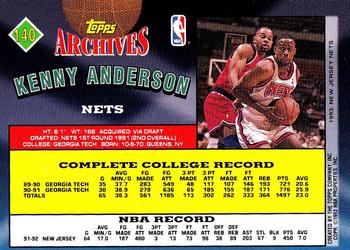 1992-93 Topps Archives - Gold #140 Kenny Anderson Back